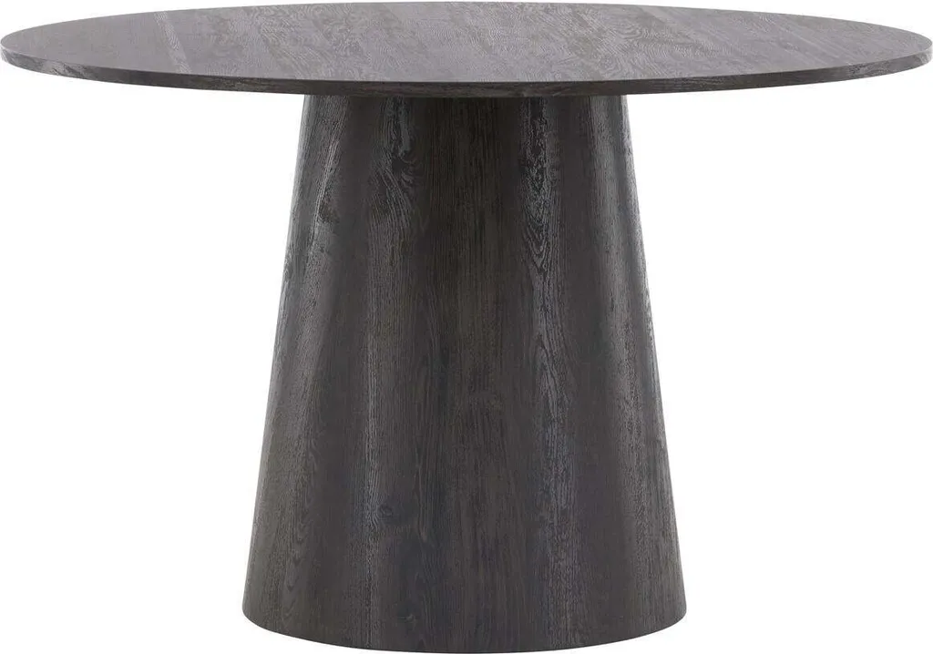 FURNLUX Lanzo Table à manger ronde noire 120cm design moderne chic