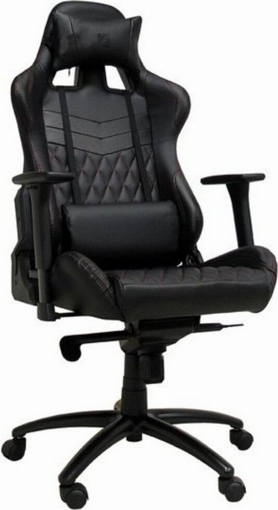 HOME Gaming Stuhl LC-Power LC-GC-3 black mit Rückenpolster Produktbild 
