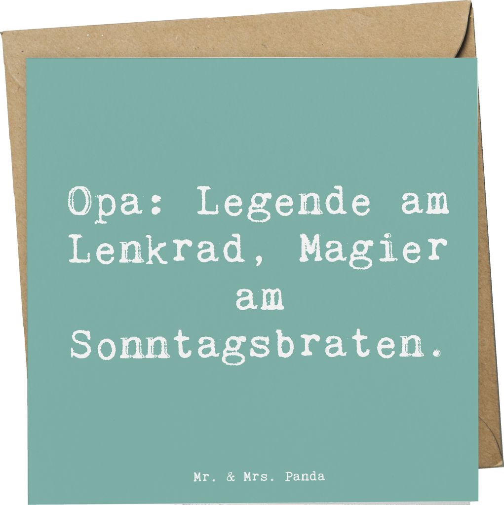 Mr. & Mrs. Panda Grußkarte Spruch Opa Legende - Meeresbrise - Geschenk, Familie, Talente, herzerwärmende Sprüche, Großpapa, Dankbarkeit, faltka...