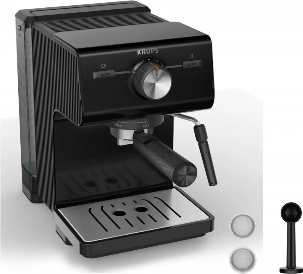 Krups XP 381810 Authentique Cafetière Inox avec Buse Cappuccino