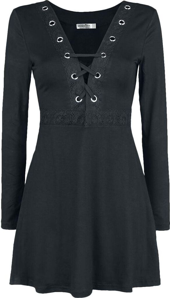 Innocent Langarmshirt Damen Haily Top schwarz Gothic, Rockwear 100% Viskose M