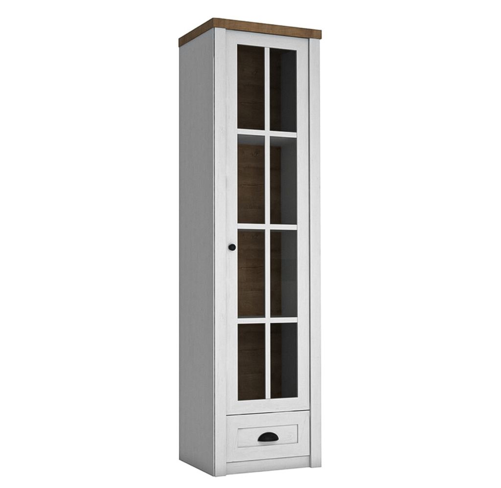 AX LIVING Vitrine Glas „Palmano W1S“ – 50 cm breit, Andersen Kiefer