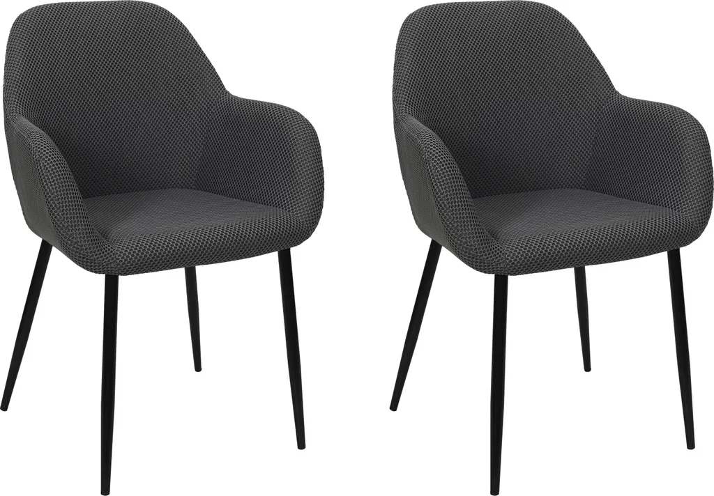Lot de 2 Fauteuils Gris Atome - Chaises d'Appoint Confortables et Chic