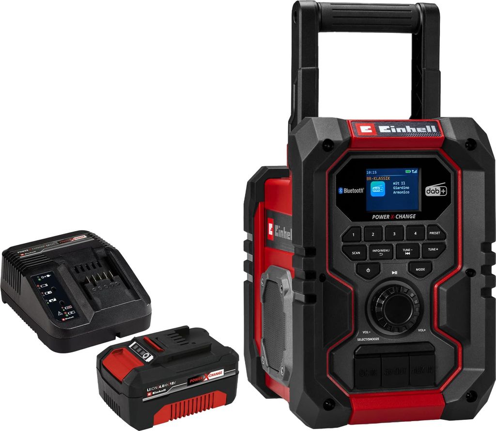 EINHELL Akku-Radio TE-CR 18 Li DAB+/FM/BT Kit (1x 4,0 Ah) Produktbild 