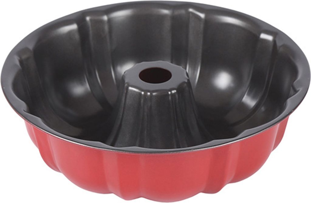 Antihaft-Kuchenform, 24,1 cm, runde, geriffelte Rohrform Kohlenstoffstahl für Pfundkuchen, Backform für Wackelpudding, Gelatine, Schokoladenpuddi...