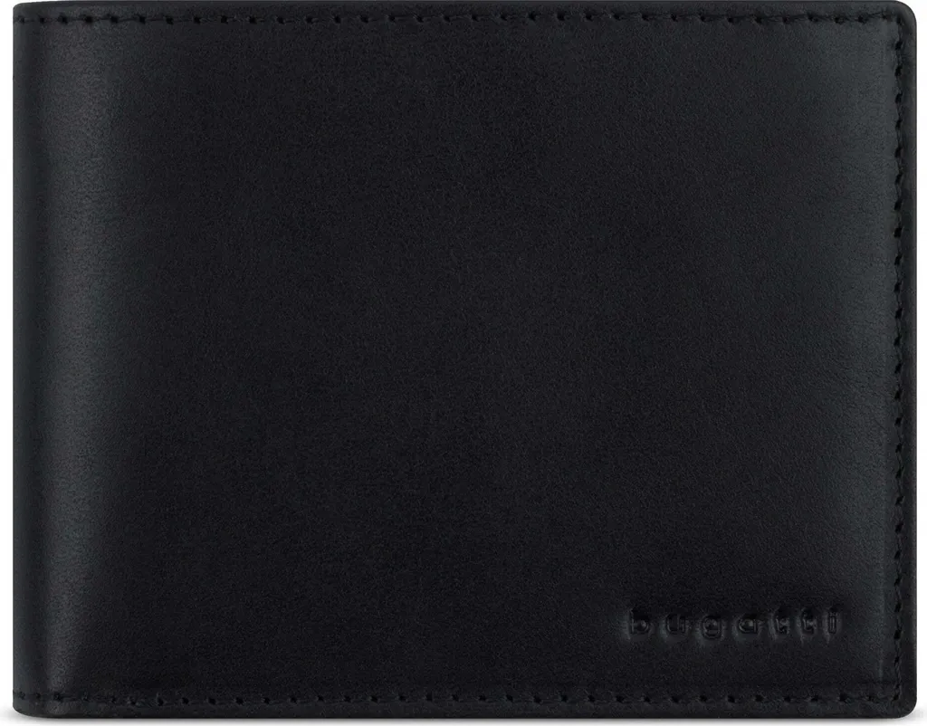 Bugatti Portafoglio Uomo Pelle con Ribaltina Nero | Acquista Online
