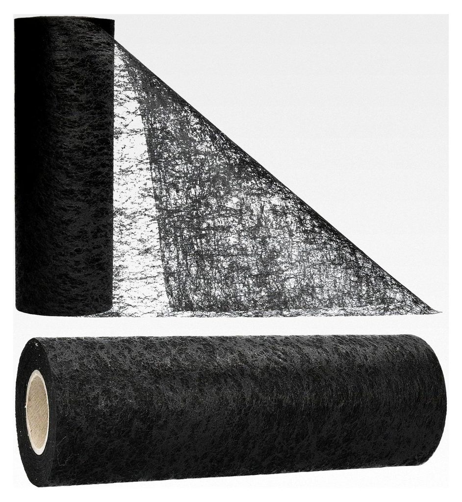 Tischläufer Schwarz (23 cm x 25 m) – Vliesband für stilvolle Tischdekoration bei Hochzeiten, Geburtstagen und besonderen Anlässen