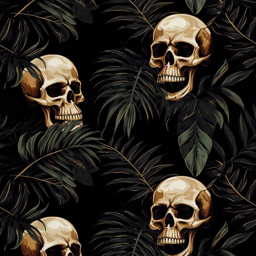 OUTDOOR DEKOSTOFFE OXFORD - Motiv der Schädel I DX4148