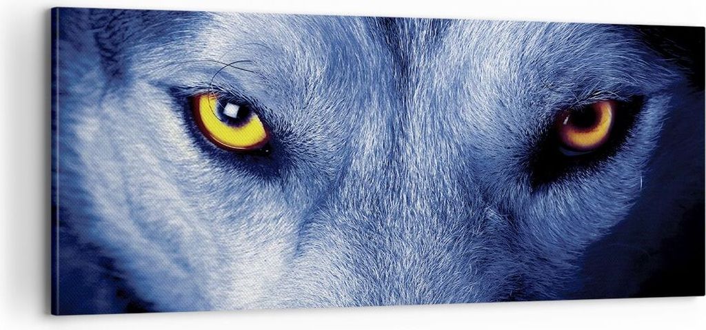 Bild auf Leinwand - Leinwandbild - Einteilig - Schau der Wolf Augen - 100x40cm - Wand Bild - Wanddeko - Wandbilder - Leinwanddruck - Bilder - Wandd...