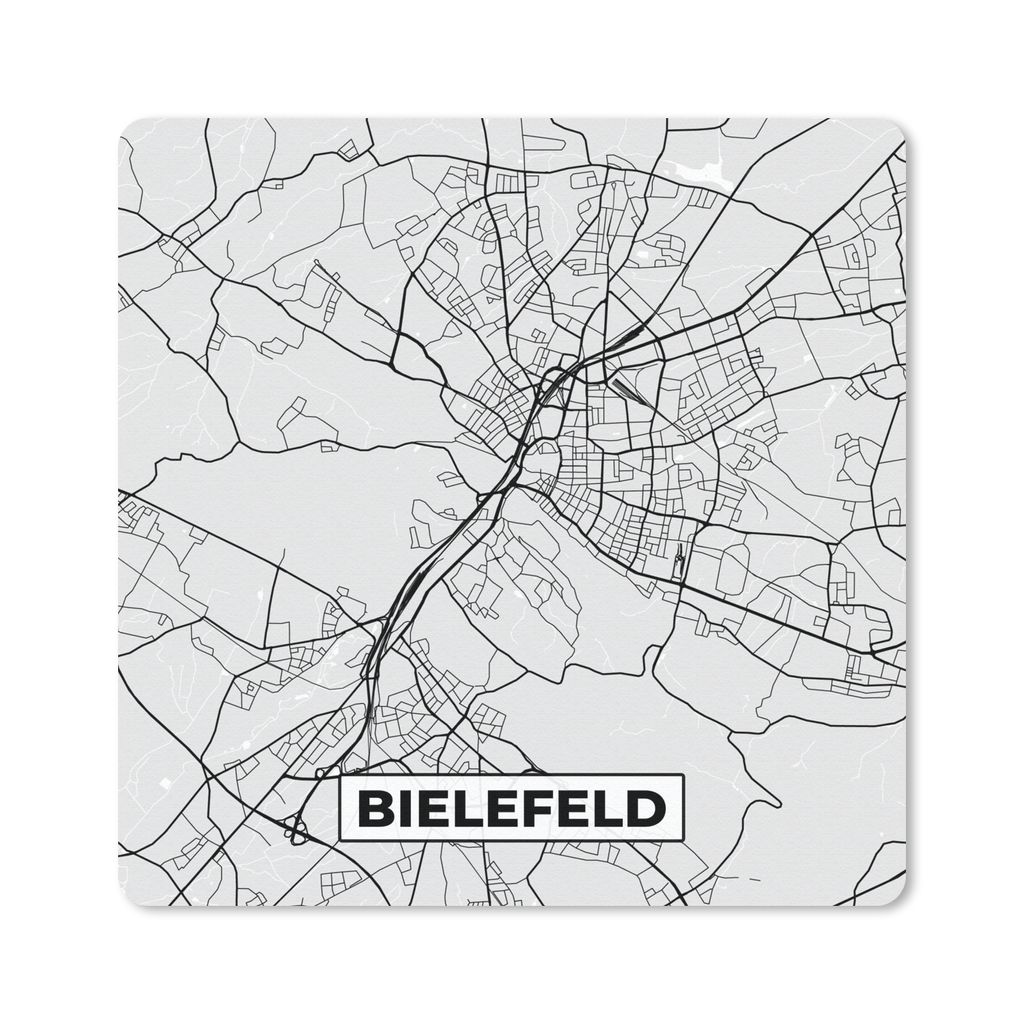 MuchoWow Mauspad Mousepad Deutschland - Karte - Stadtplan - Bielefeld 30x30 cm - Mousepads - Maus Mat - Pad - Mausunterlage - Gaming