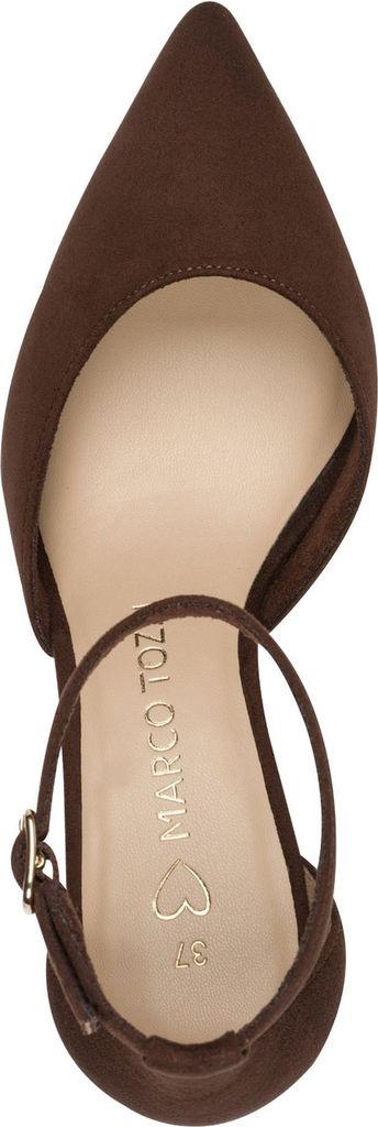 MARCO TOZZI Damen Pumps offene spitze Stiletto Riemchenpumps 2-24408-46, Größe:39 EU, Farbe:Braun