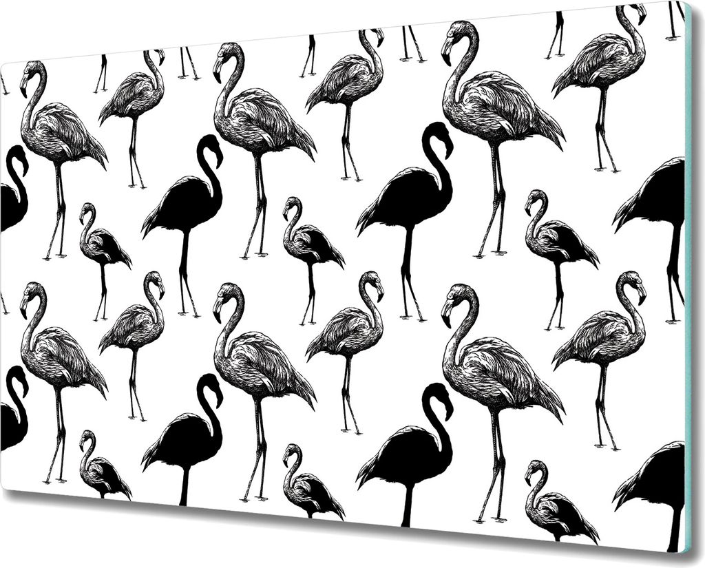 Glas Schneidebrett Herdabdeckplatten Schneideplatten - 80x52 cm - Flamingo Vintage