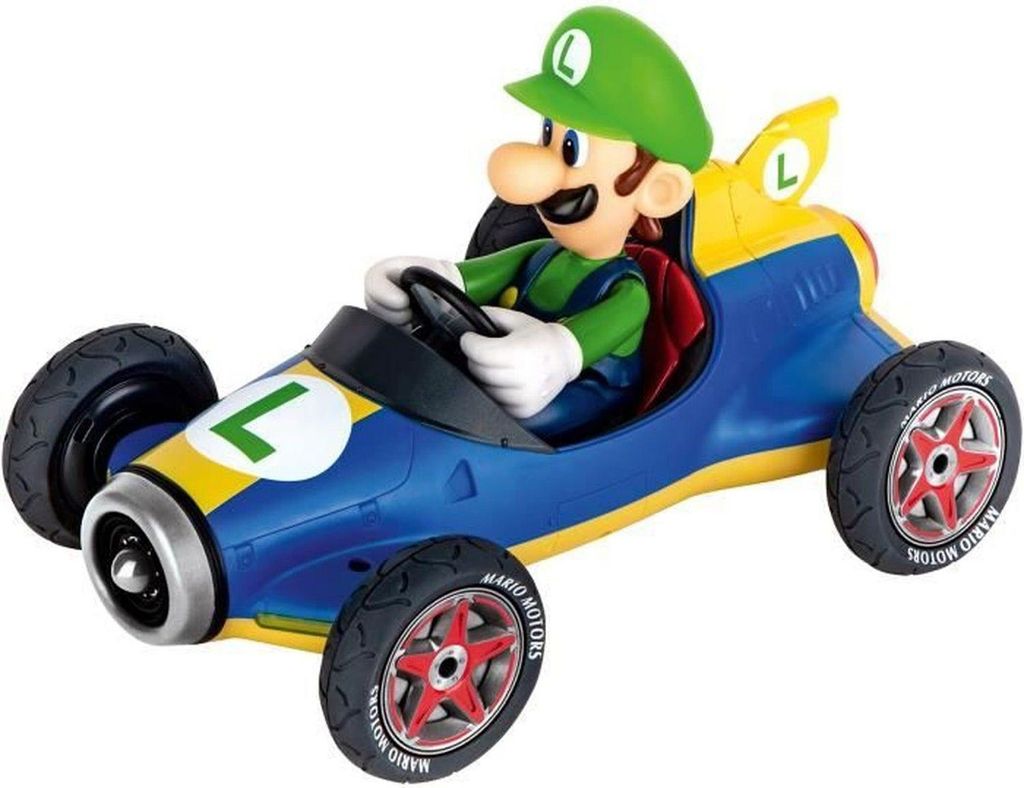 Carrera RC 2,4GHz Mario Kart Mach 8, Luigi | Ferngesteuertes Auto | Vollgefedertes Fahrzeug | Gummireifen | Differenzialgetriebe |bis zu 9km/h ...