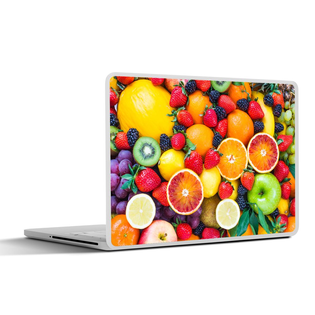 MuchoWow Laptop Aufkleber Sticker Cover Apfel - Weintrauben - Obst 30x21 cm - Sticker für Laptop - Selbstklebend