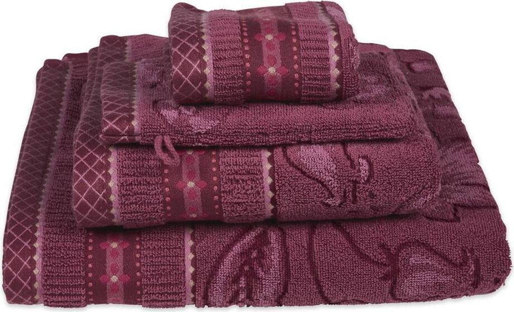 Pip Studio3er Set Gästehandtuch Jasmin Jacquard Farbe Dark Pink Größe 30x50 cm