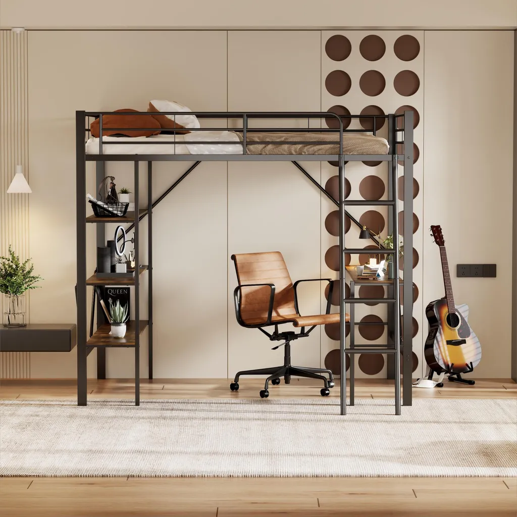 Lit combiné bureau et rangement pour optimiser une petite chambre ado