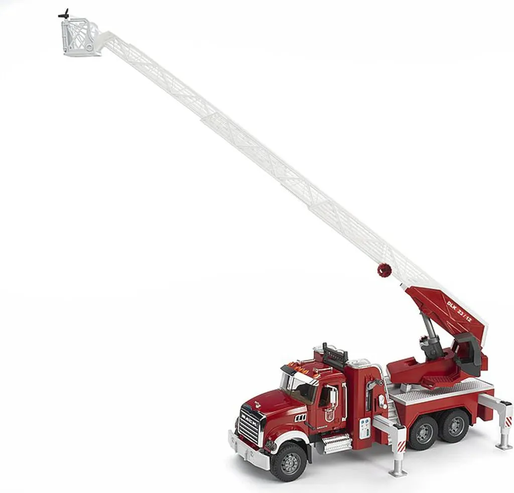 Camion de pompier Bruder MACK Granite incassable avec grande échelle - 7