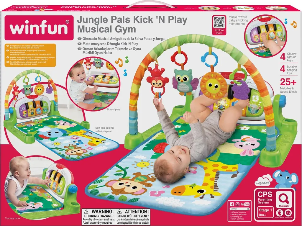 WINFUN Salle de sport musicale Kick 'N Play Jungle Pals pour bébé
