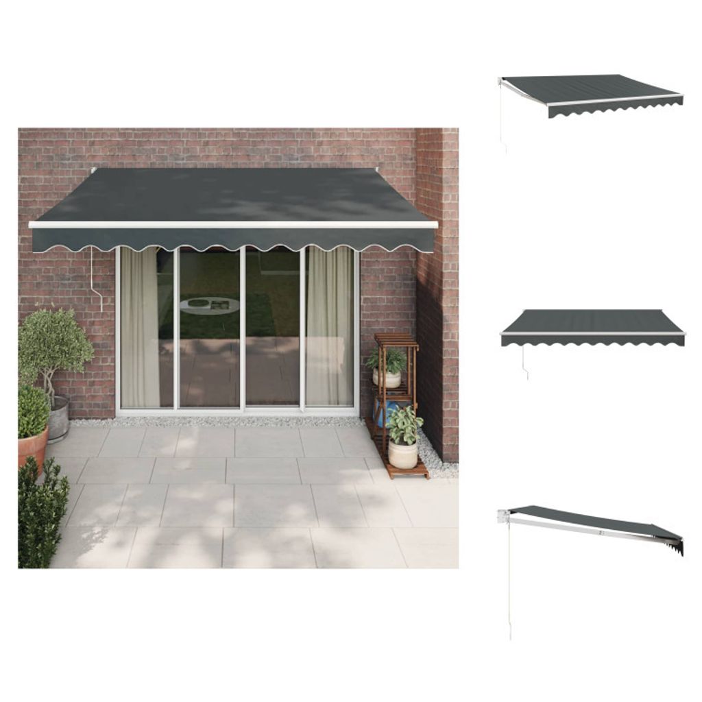 vidaXL Markise Einziehbar Anthrazit 3,5x2,5 m Stoff und Aluminium - Markisen