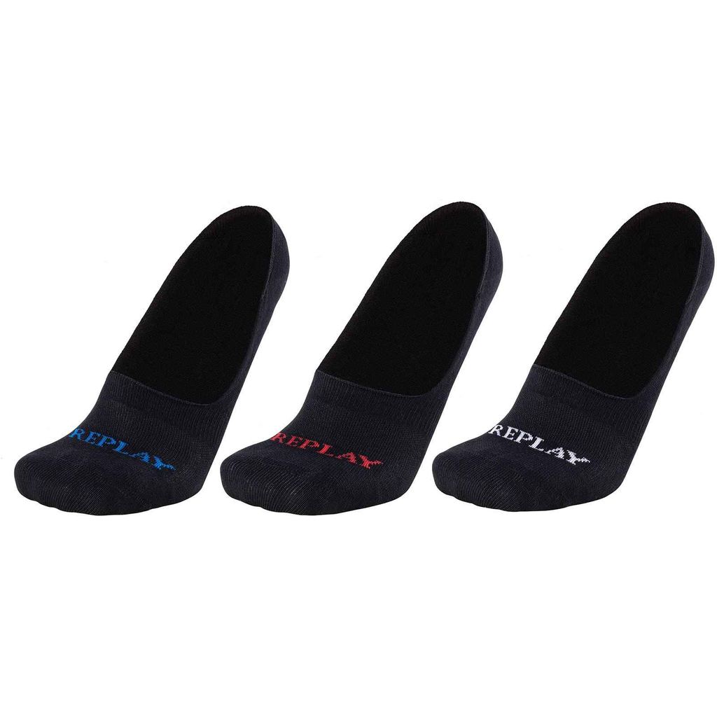 3er Pack REPLAY Invisible Basic Socken black/logo ass colou 39-42