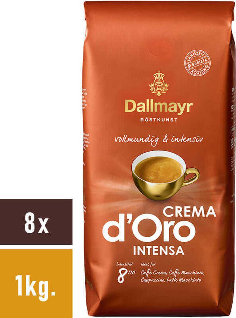Dallmayr Crema d'Oro Intensa Kaffeebohnen 8x1kg.