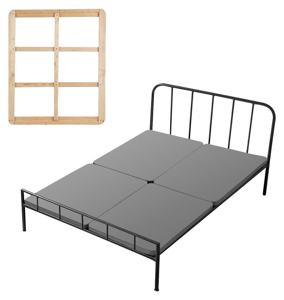 Matratzenunterlage / Bunkie-Board - Bettstützlatten-Set - 201 x 148 x 3,8 cm - 4-Teilig - 200D Oxford-Gewebe - Holzunterbau für Lattenrost - Für...