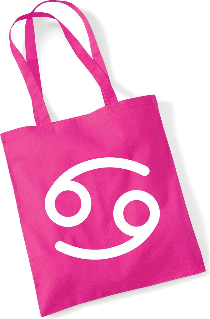 Huuraa Jutebeutel Krebs Sternzeichen Zeichen 10 Liter Fuchsia Baumwolle Tasche Geschenkidee