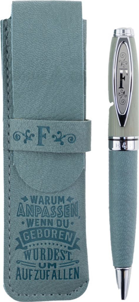 History & Heraldry Bamboo Persönlicher und individueller Kuli Kugelschreiber Stift mit Namen und Spruch Personalisiertes Etui Monogramm-Design per...