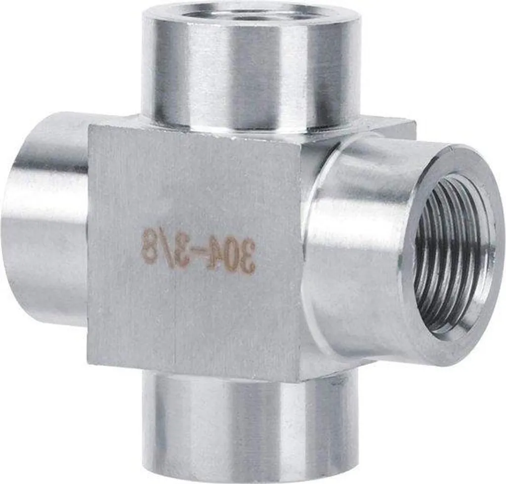 Connecteur 4 voies inox 304 fileté 3/8 pour tuyauterie durable