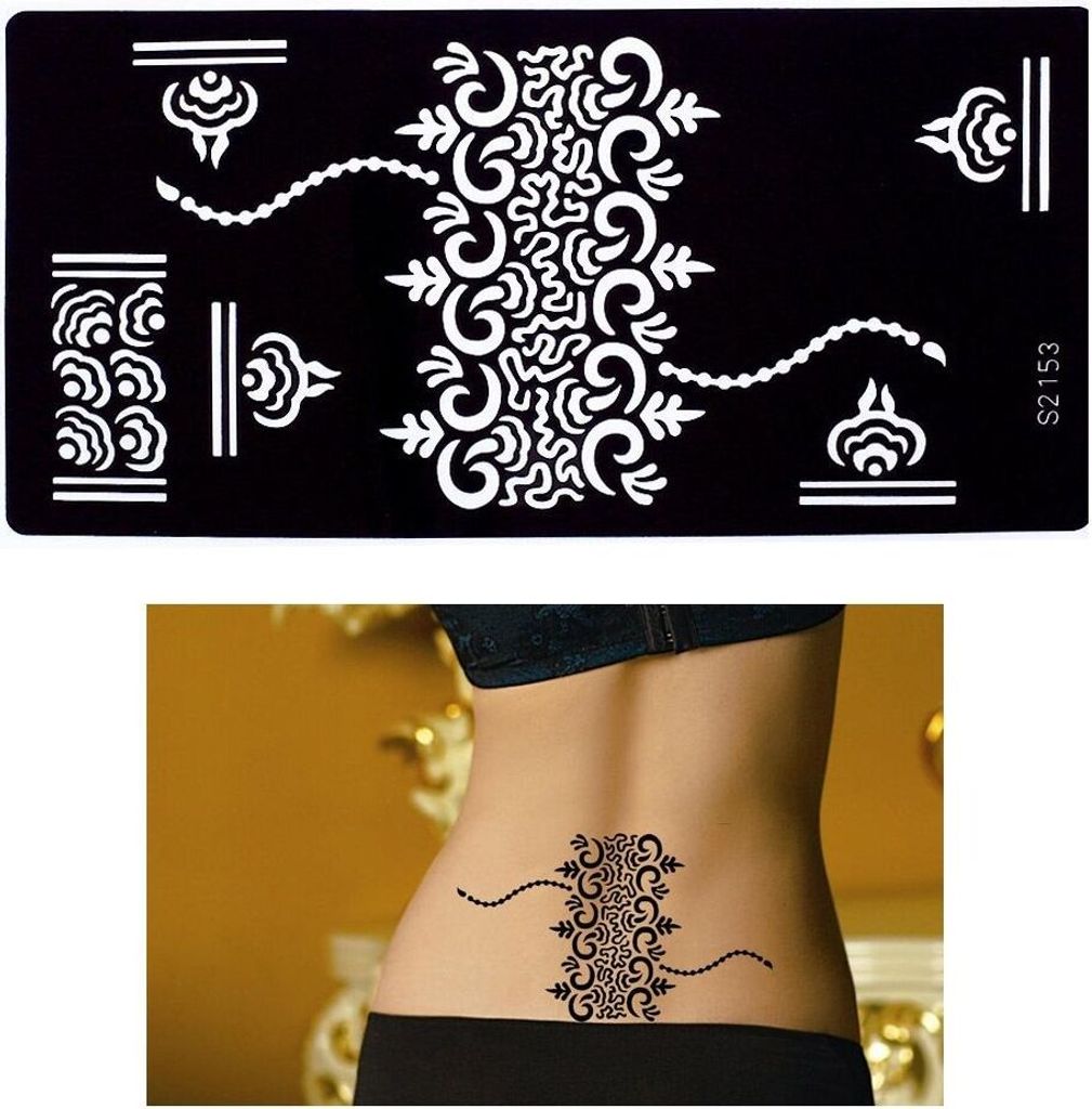 Henna Tattoo Schablone Airbrush Stencil Blume Ornamente