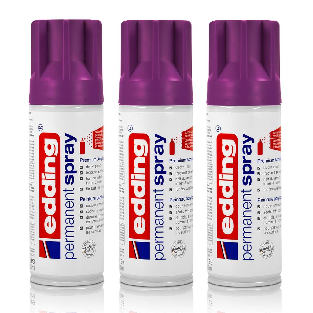 3x edding Permanent Spray beere 200 ml Premium Acryllack