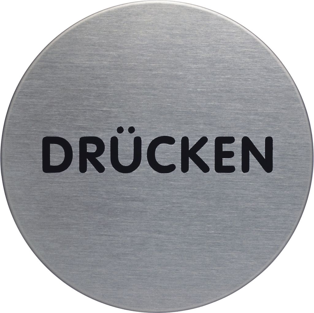 Piktogramm 'Drücken' Edelstahl Packung mit 5 Stück