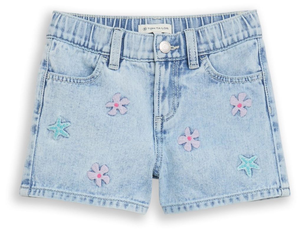 Jeans Shorts mit Stickerei
