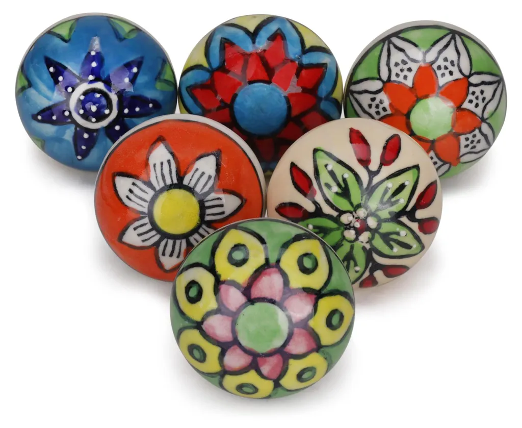 Rénovation de meubles : Lot de 6 boutons en céramique pour penderie