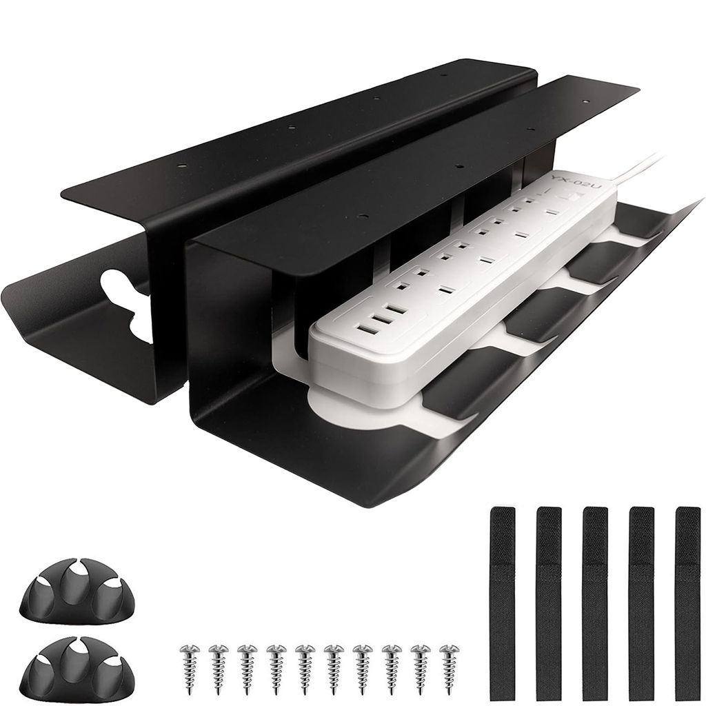Kabelkanal Schreibtisch (2er-Set) Kabelmanagement Kabelmanagement Schreibtisch Komplettset Kabelhalter Kabelführung Cable Management