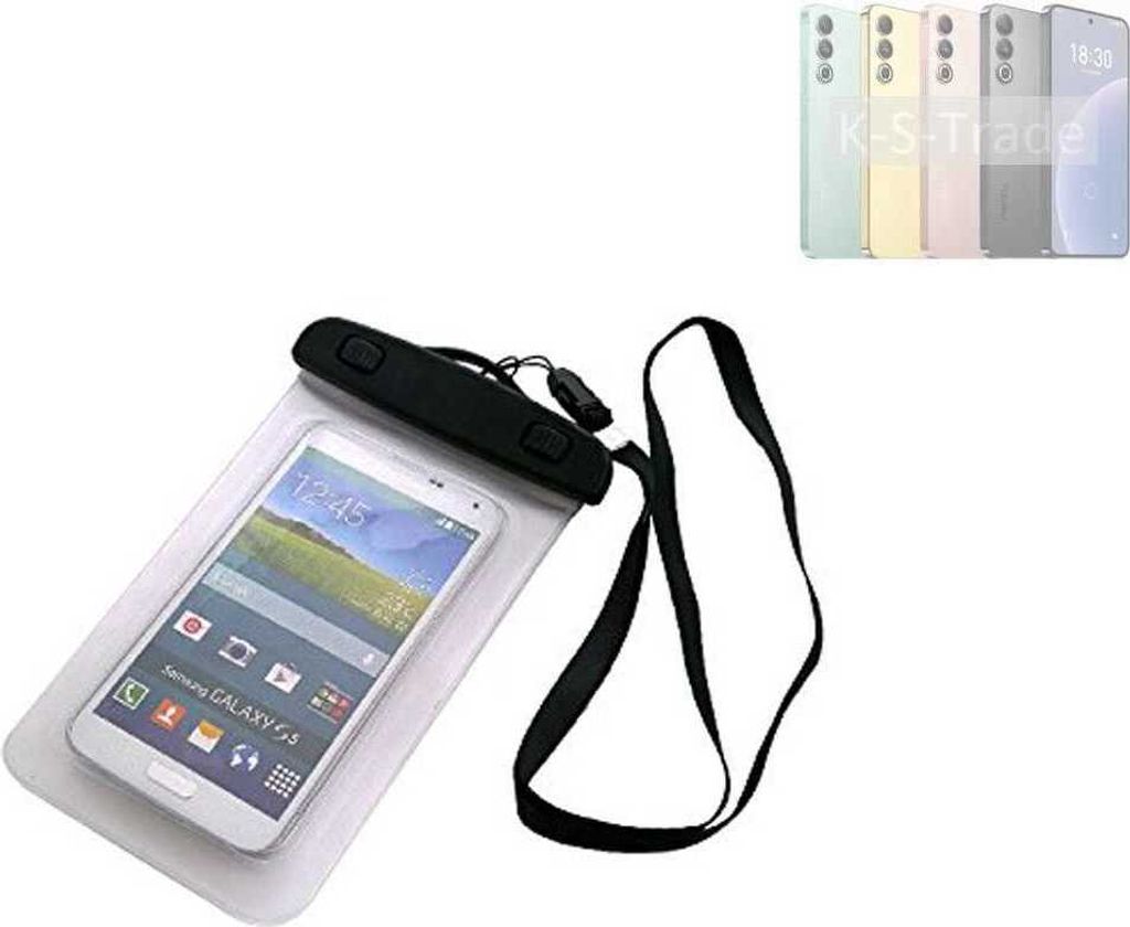 K-S-Trade Schutz Hülle Handy Hülle Kompatibel mit Meizu 21 Beach Bag wasserdicht 16cm x 10cm Schutzhülle Staub Sand Flachwasser Beachbag Case