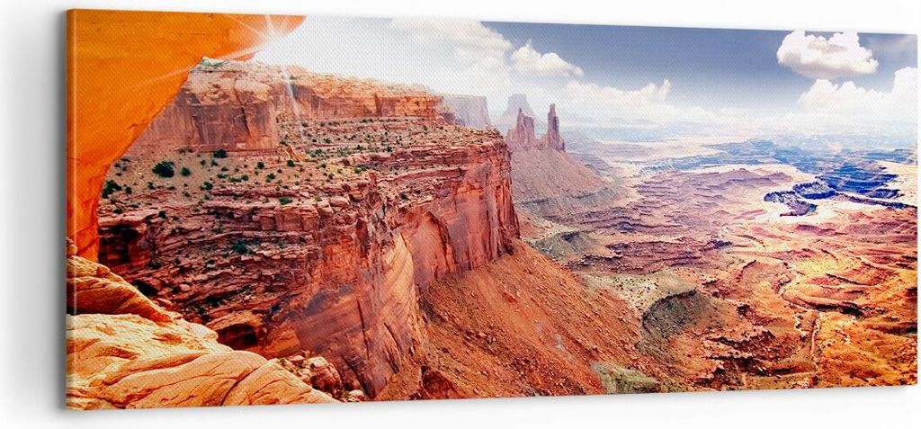 Bild auf Leinwand - Leinwandbild - Amerika arizona schlucht geologie - 100x40cm - Wand Bild - Wanddeko - Leinwanddruck - Bilder - Kunstdruck - Lein...