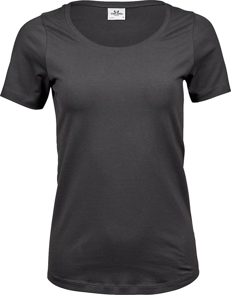 Tee Jays - T-Shirt für Damen, Stretch RW10903 (S) (Dunkelgrau)