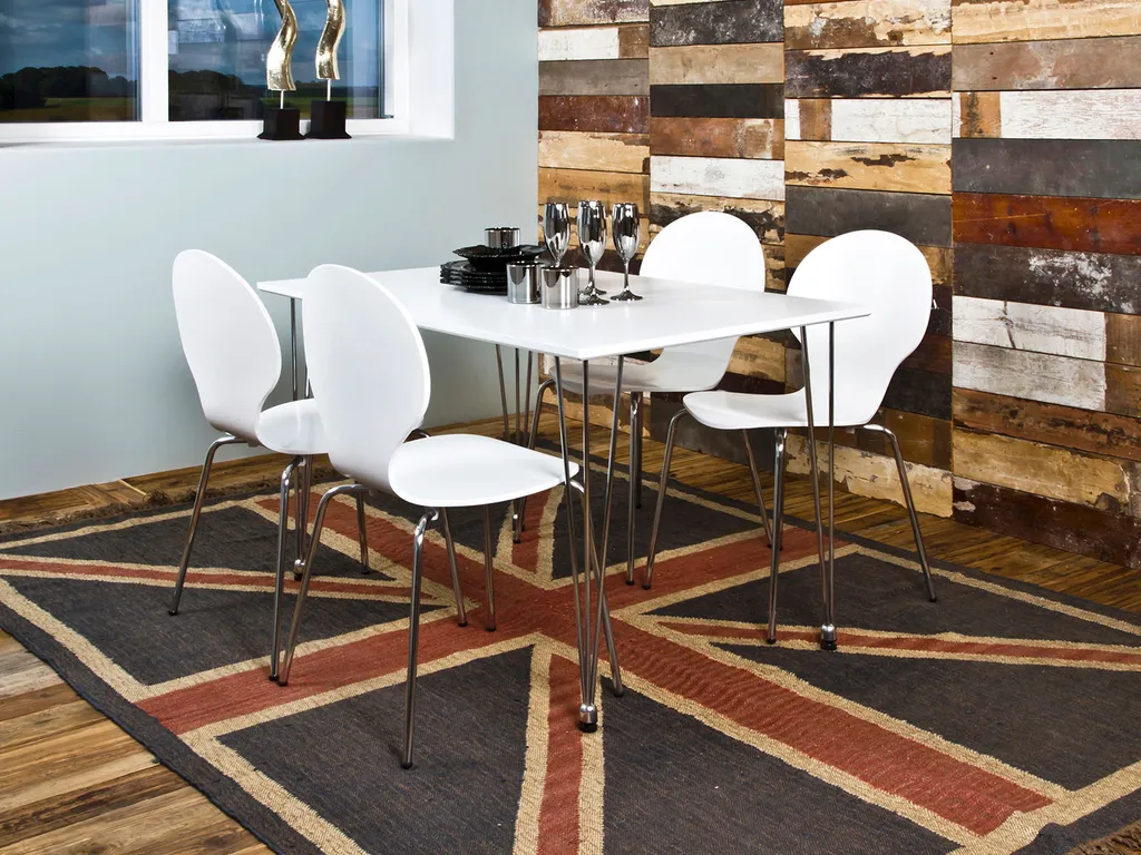 Chaise Gain de Place Blanche Marcus en MDF - Structure Empilable Durable - 2