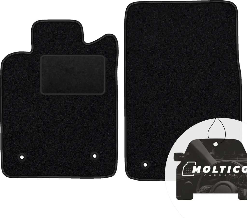 moto-MOLTICO Tappetini anteriori per auto Velours Tappetini neri per auto Set 2 pezzi adatto per Opel Vectra C Notchback 2002-2008