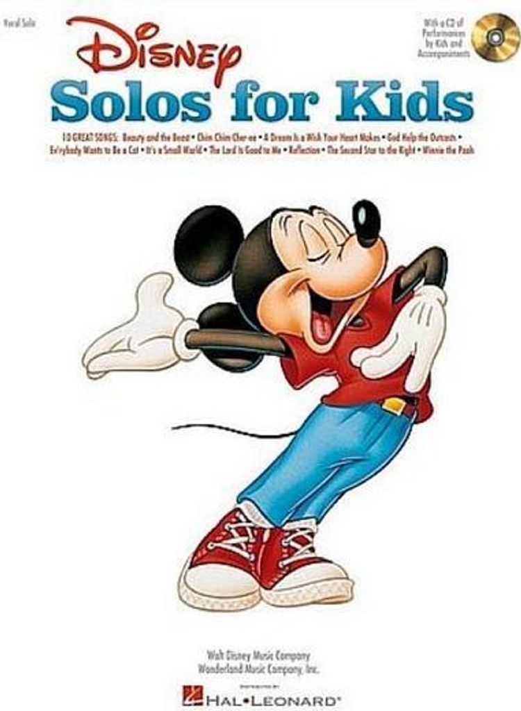 Disney Solos for Kids (Vocal Collection) with Online Audio Beginner Piano Sheet Music Easy Children Solo Songbook for Lessons 10 Classics for Recit...
