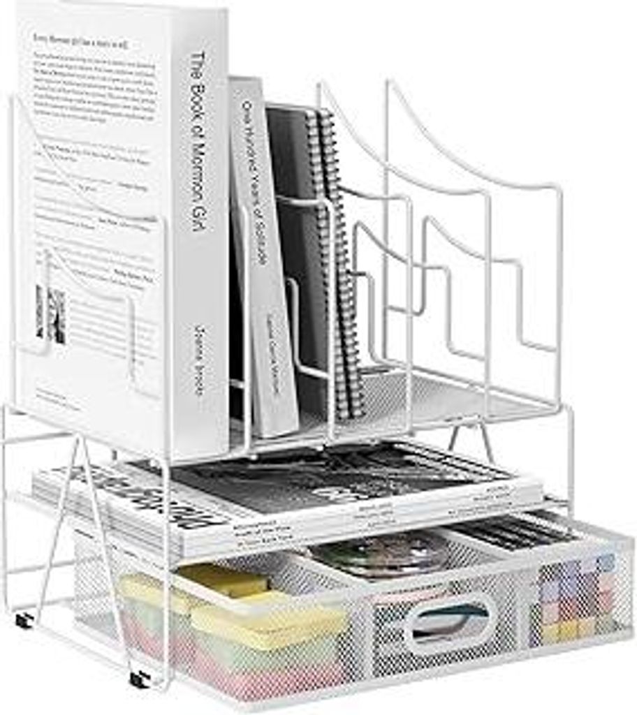 EasyPAG 6 Fächer A4 Metall Büro Schreibtisch Organizer Dokumentenhalter Aktenablage Zeitschriftenhalter Briefablage Papier Magazin Organisator mi...