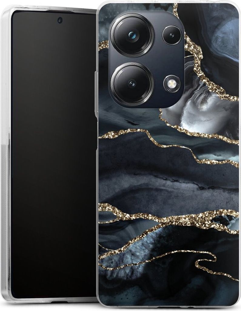 DeinDesign Handyhülle für Xiaomi Poco M6 Pro Silikon Hülle Case Smartphone Schutzhülle Glitzer Look Marmor Trends