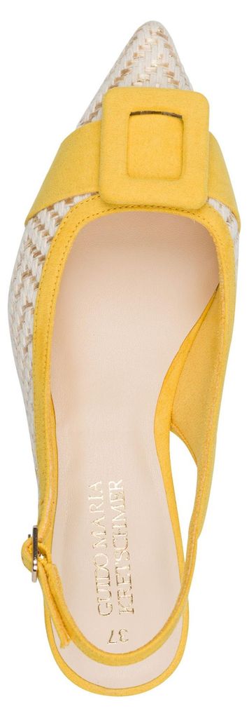 MARCO TOZZI Damen Pumps Weboptik Zierschnalle 2-89500-46, Größe:37 EU, Farbe:Gelb