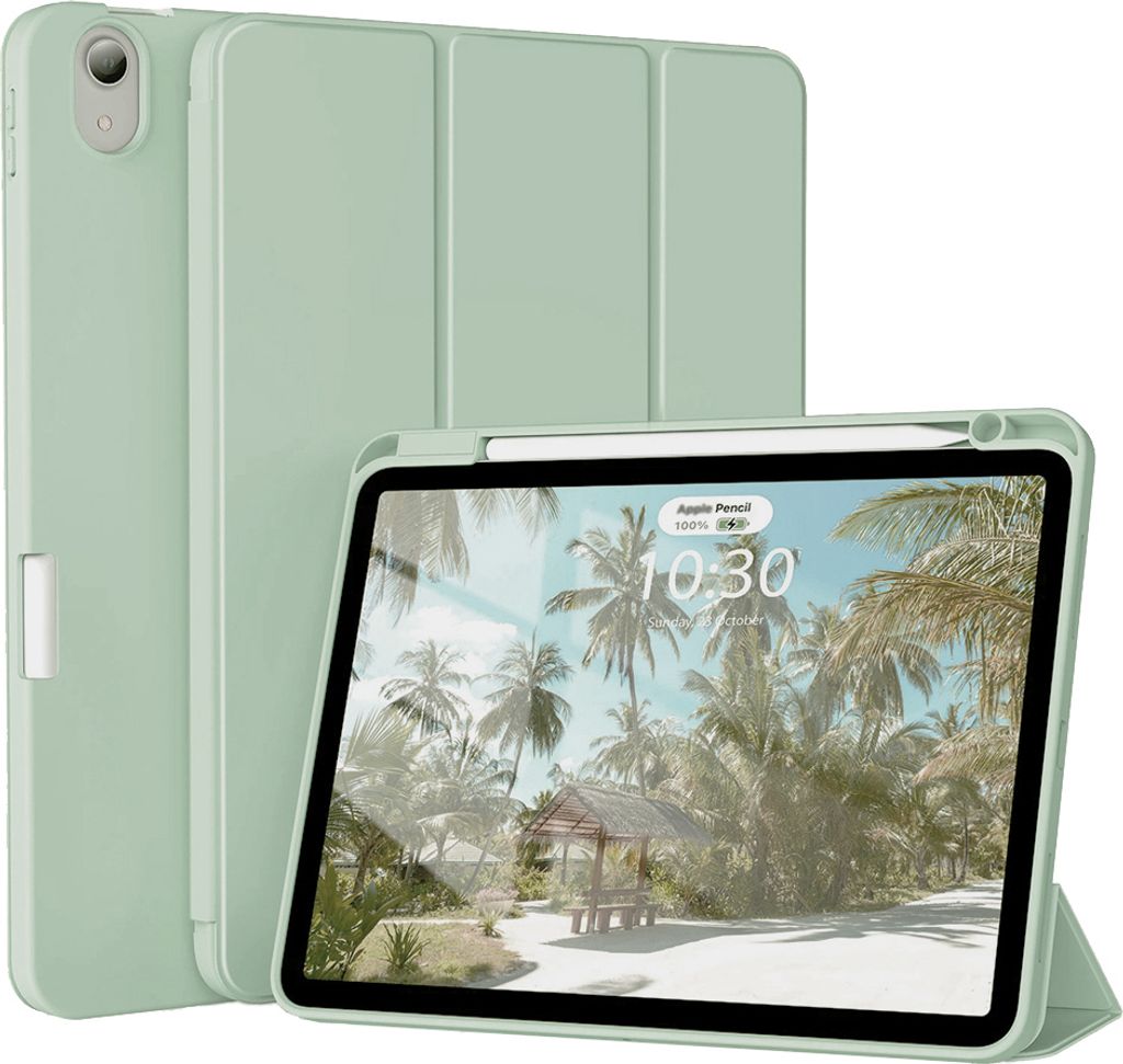 Techsuit Flex Trifold Tablet-Hülle mit Pencil-Halter für Apple iPad Air 5 2022 / Air 4 2020 - Matcha Grün