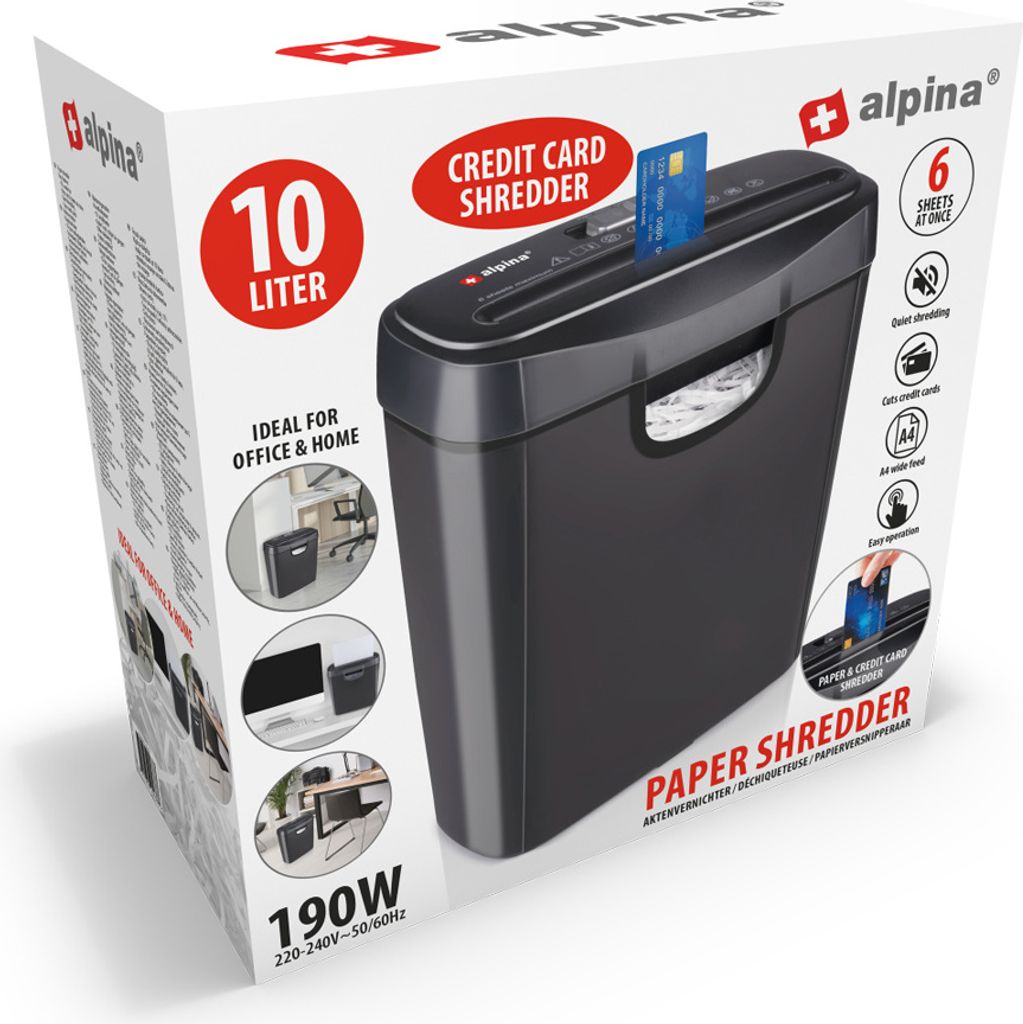 alpina Aktenvernichter 190W - Papierschredder Kreditkarten Produktbild 9