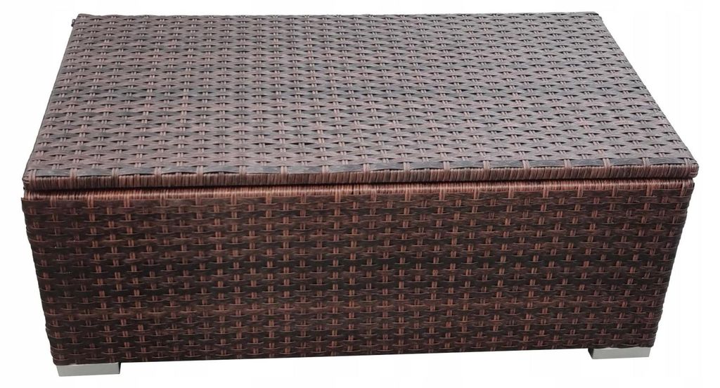 BelloGriardino | Gartenbox - Kissenbox - Auflagenbox - Technorattan - 100x55 cm - Dunkelbraun - Wetterfest - Stilvoll und Praktisch