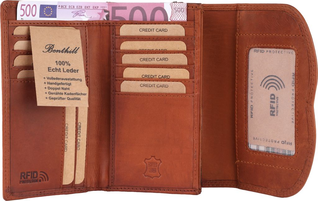 Benthill Damen Geldbörse Echt Leder - Portemonnaie mit RFID Produktbild 3