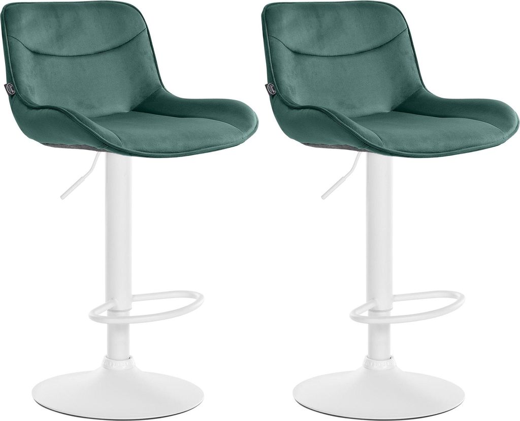 2er Set Barhocker Vonore Samt chrom - grau