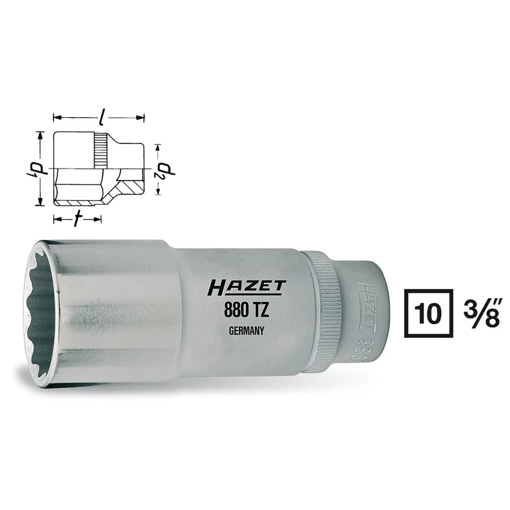 HAZET HAZET 3/8" 12-kant lang Steckschlüsseleinsatz 20,0 mm